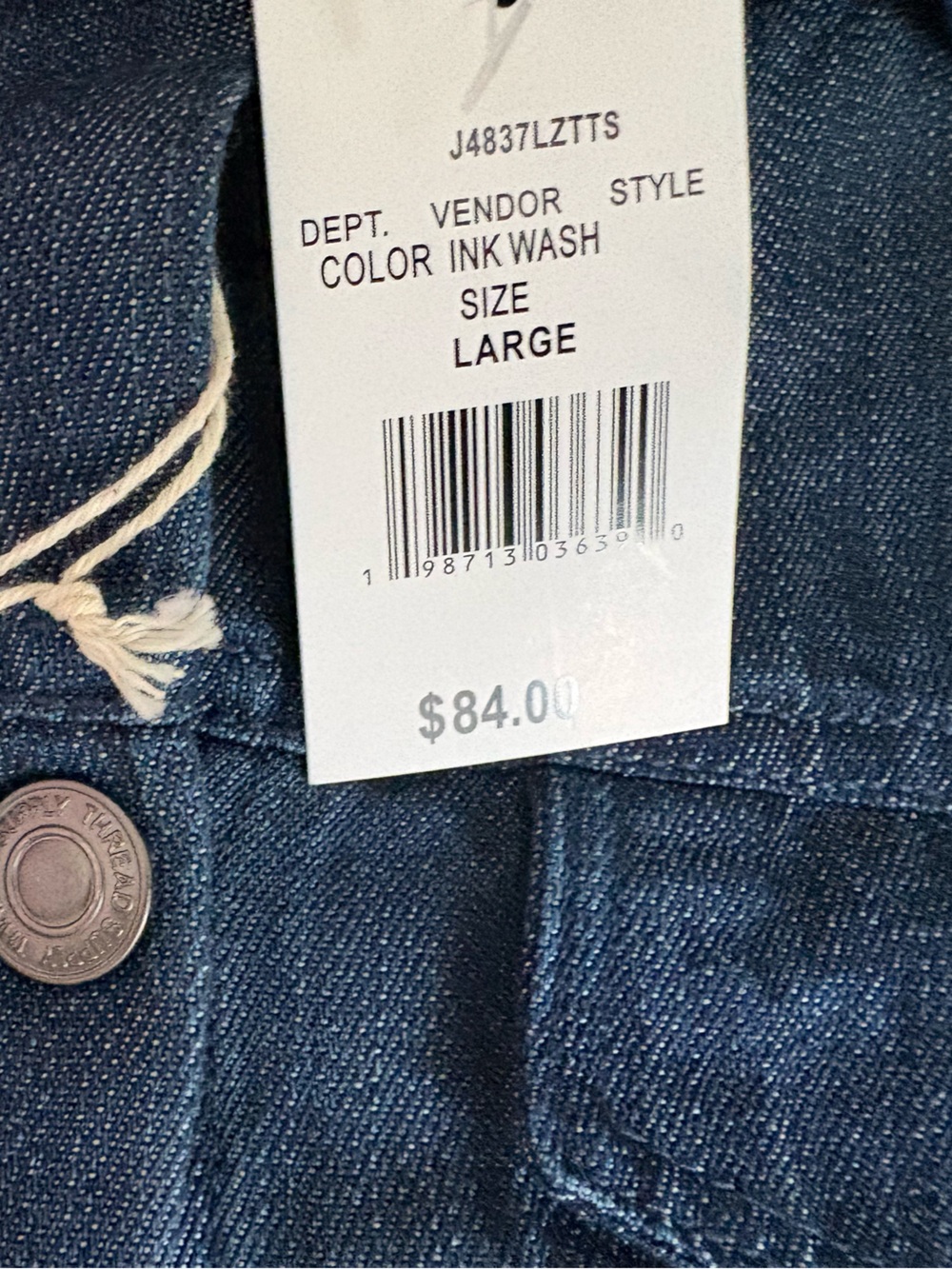 Thread & Supply Dark Blue Denim Jacket - Button-Front Jean Jacket - Picture 4 of 8